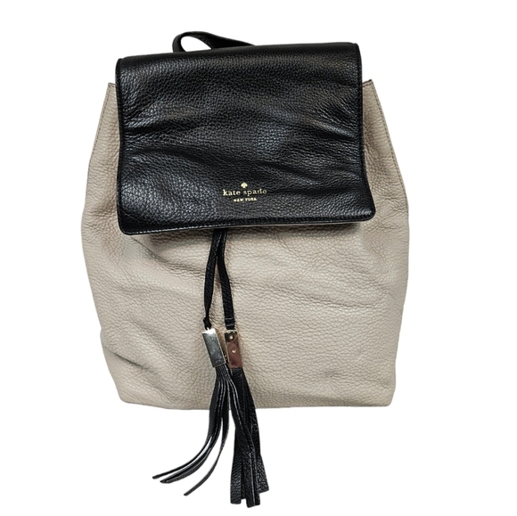 Kate‎ Spade Leila Pebble Leather Colorblock Light Pink & Black Backpack Women's - Picture 13 of 13